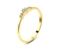 Gold Plated CZ Silver Ring NSR-2412-GP